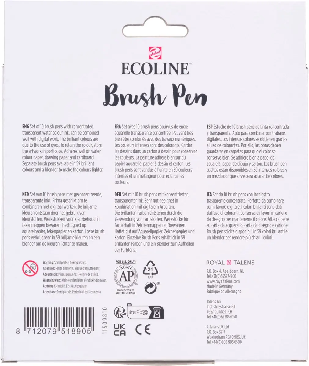Ecoline Brush Pen Set 10 Stuks - Galaxy Kleuren