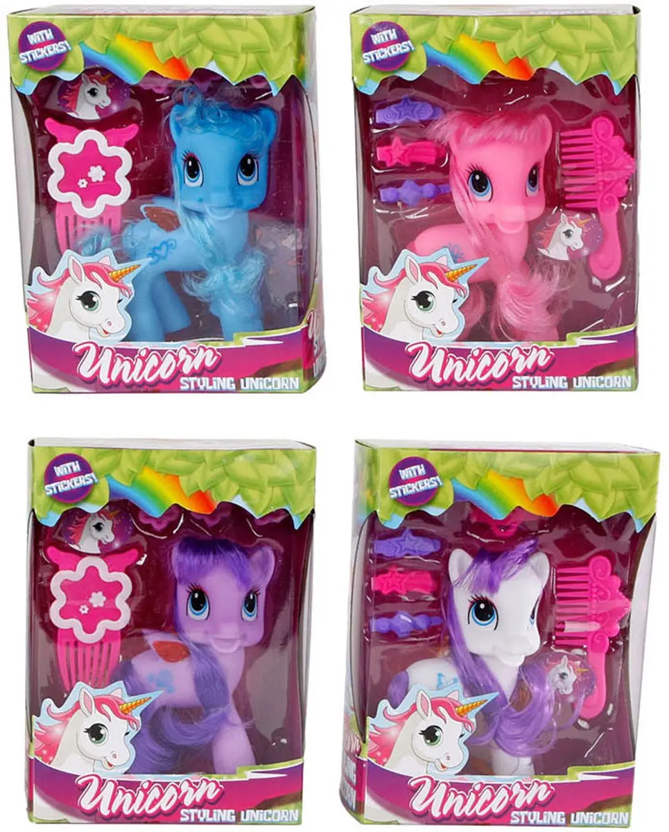 Unicorn Figuur Speelgoed 12cm - Meerkleurig - afbeelding 2 van 2