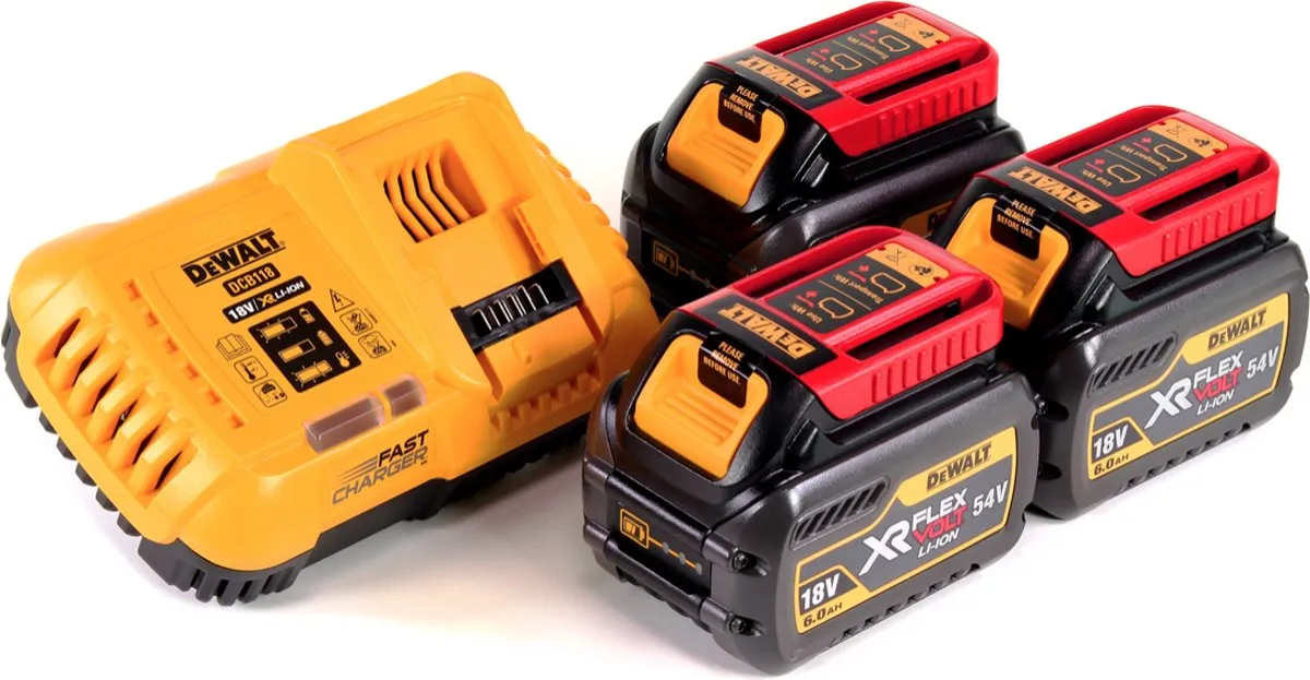 DeWalt DCB118T3 XR FlexVolt Starterset - 3x 6,0Ah Accu - afbeelding 4 van 5