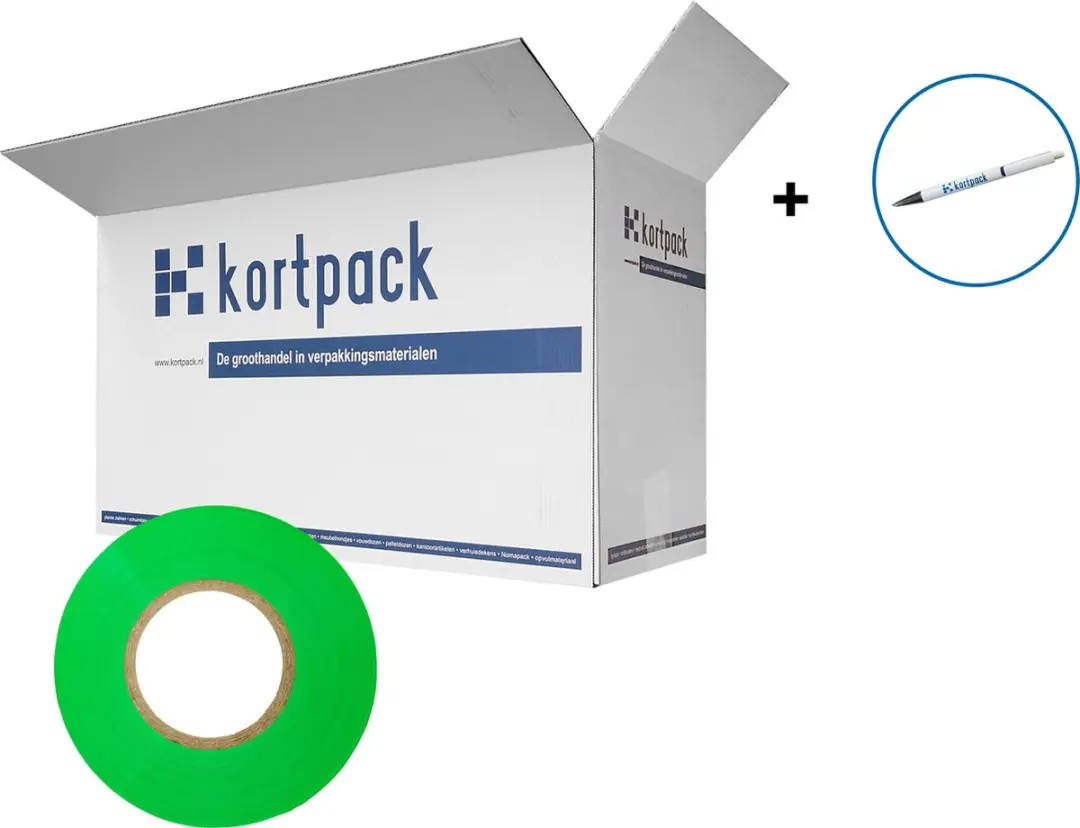 Kortpack Afzetlint 75mm x 100m - Grasgroen