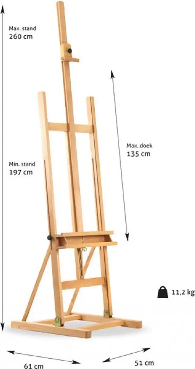 Museo Napoli H-Frame Schildersezel - Verstelbaar