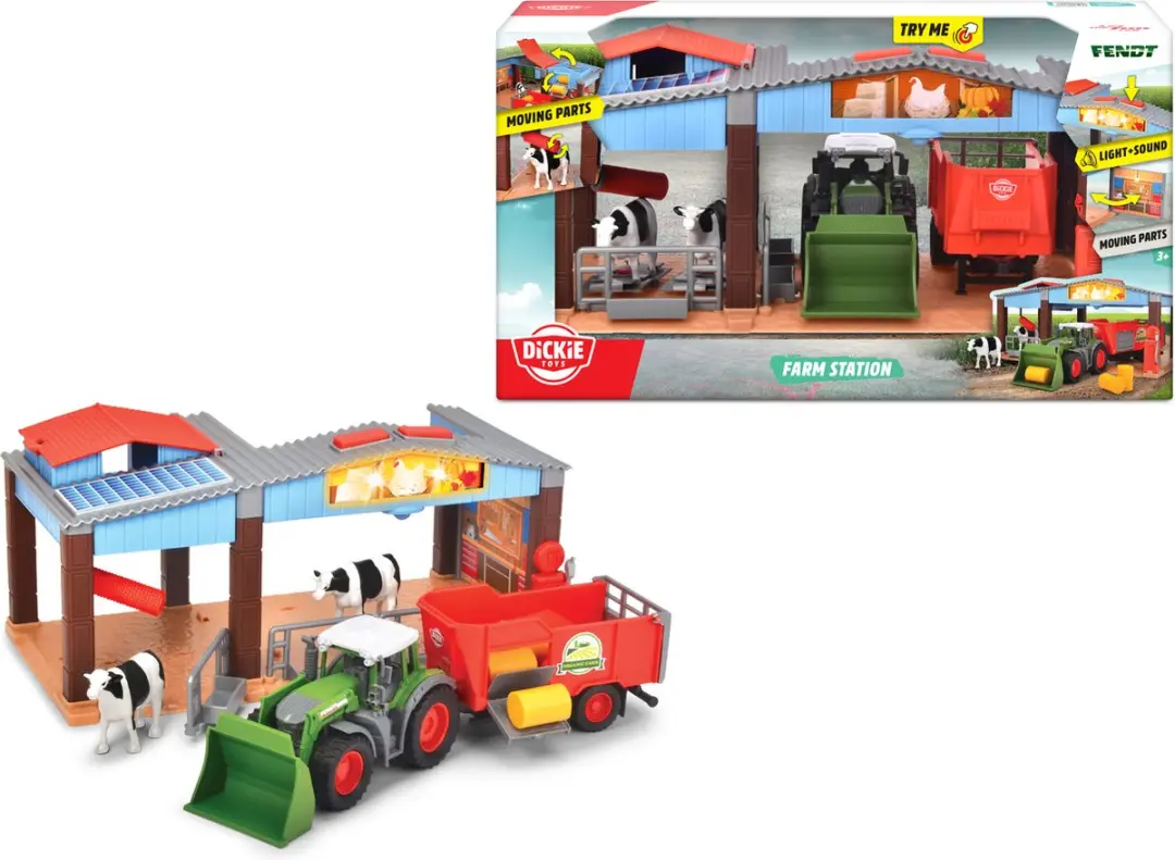 Dickie Toys Tractor met Trailer 30cm