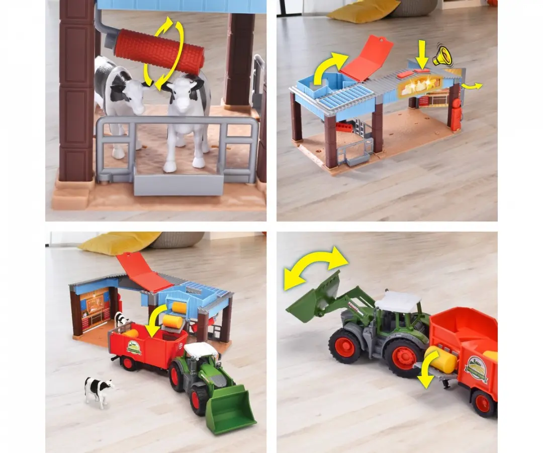Dickie Toys Tractor met Trailer 30cm - Groen - 2x AAA
