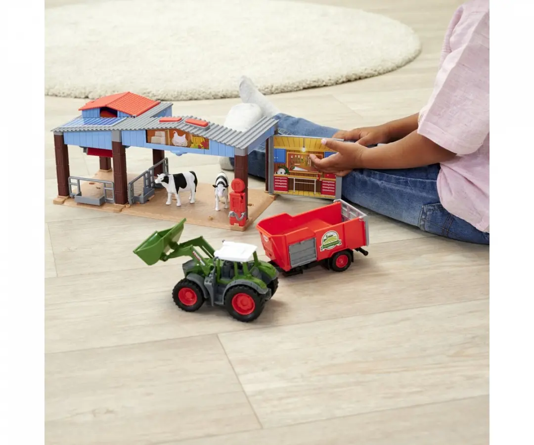 Dickie Toys Tractor met Trailer 30cm - Groen - 2x AAA