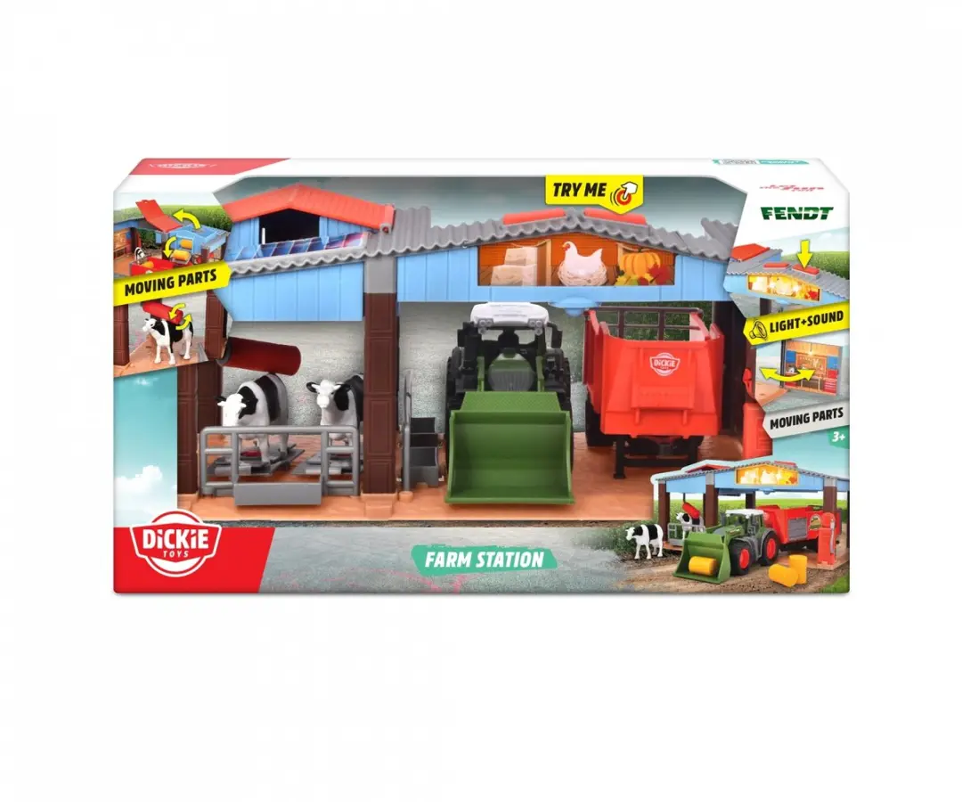 Dickie Toys Tractor met Trailer 30cm - Groen - 2x AAA