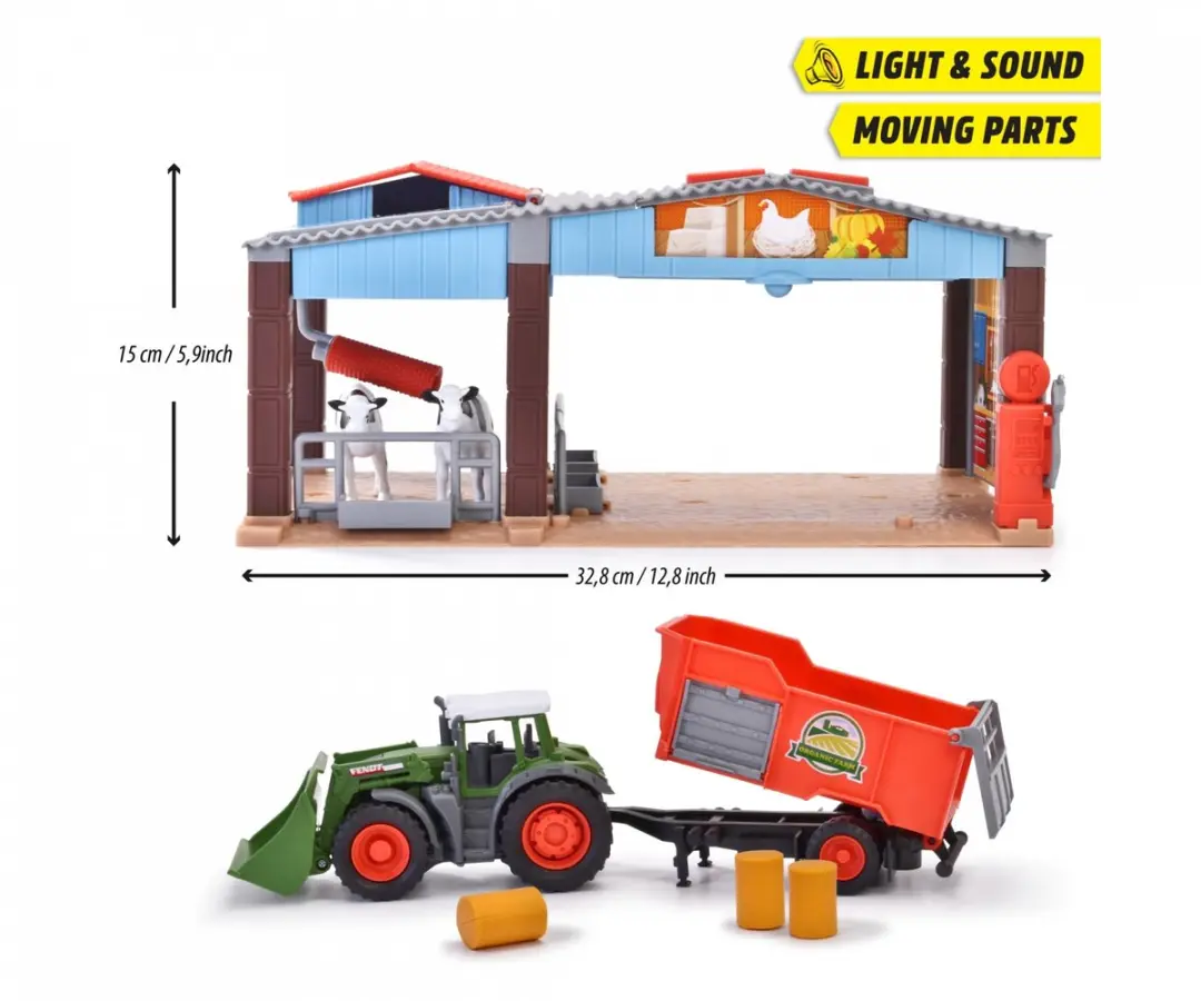 Dickie Toys Tractor met Trailer 30cm - Groen - 2x AAA - afbeelding 6 van 6