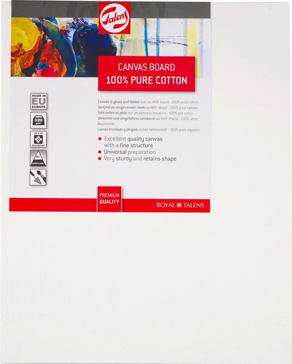 Talens Canvas Boards 24x30cm - 100% Katoen - Assorted