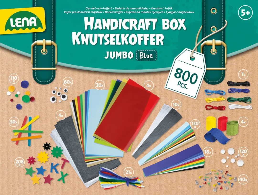 Lena Knutselset Jumbo Junior 800-delig - Turquoise