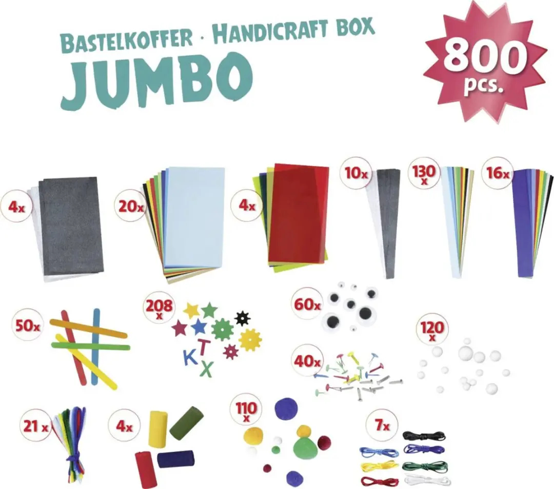 Lena Knutselset Jumbo Junior 800-delig - Turquoise - afbeelding 6 van 6