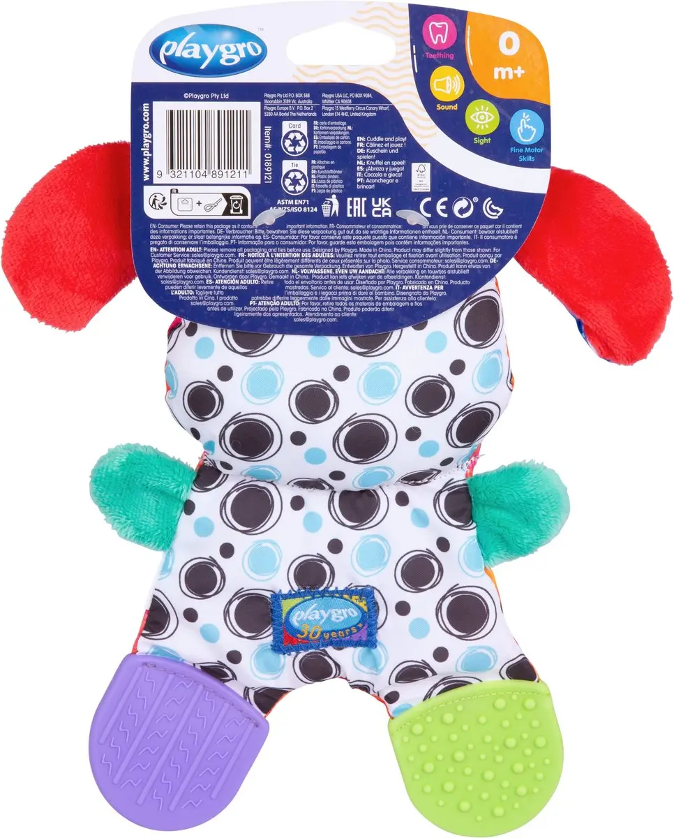 Playgro Crinkle Blankie Penny Puppy - Rammelaar & Knuffeldoek - Multi