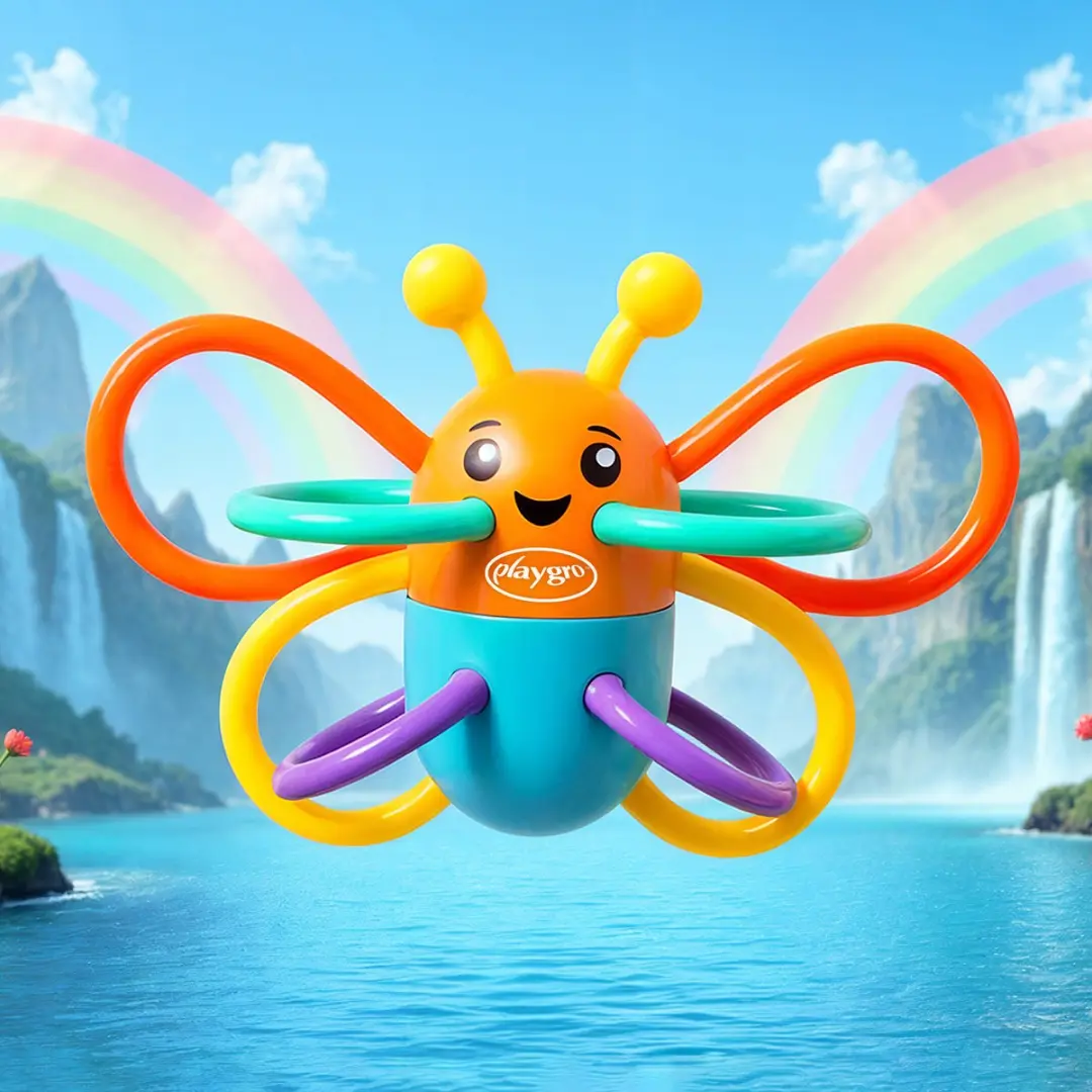 Playgro Click Clack Butterfly Rammerlaar - Oranje