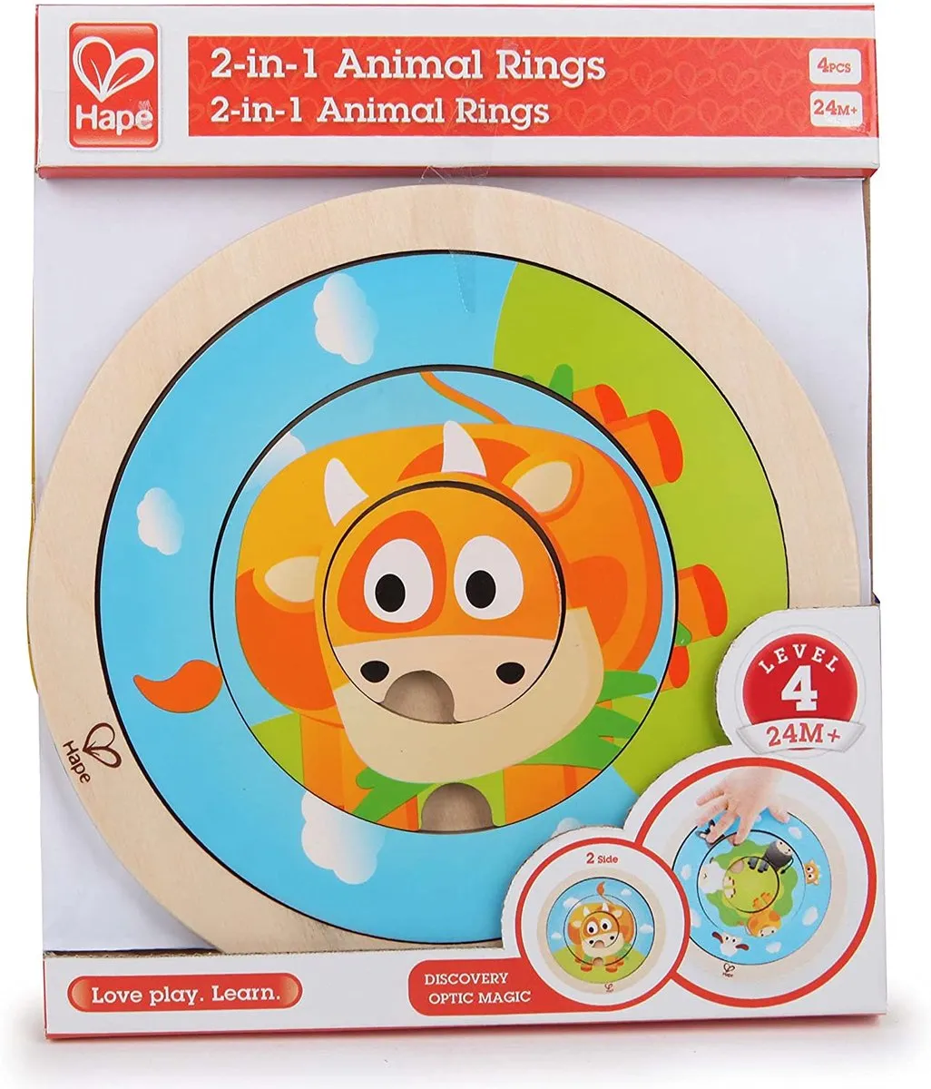 Hape Vormenpuzzel Spinning Farm Junior 20cm - 4 Stukjes - Multicolor