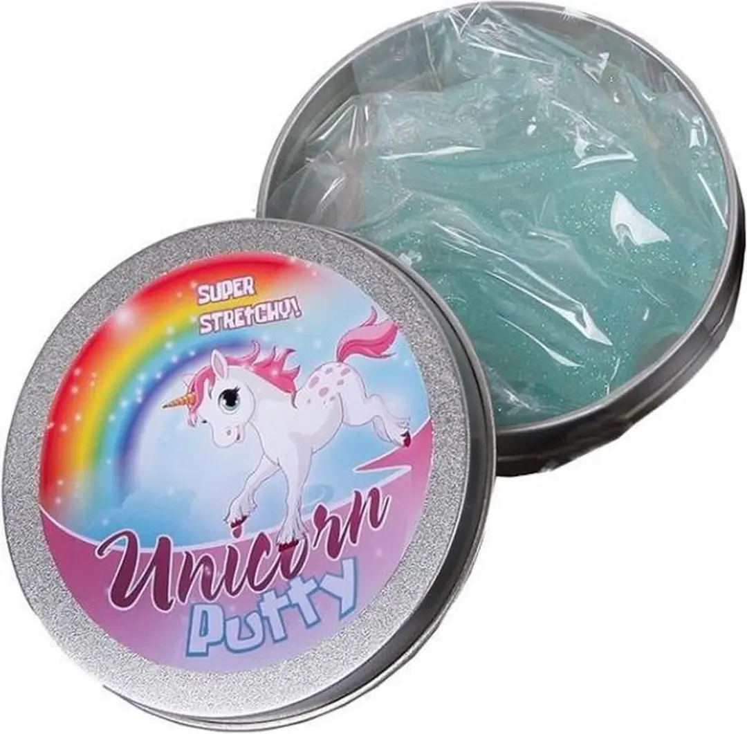 Unicorn Kneeddeeg Putty Glitter Junior 8,5cm Lichtblauw