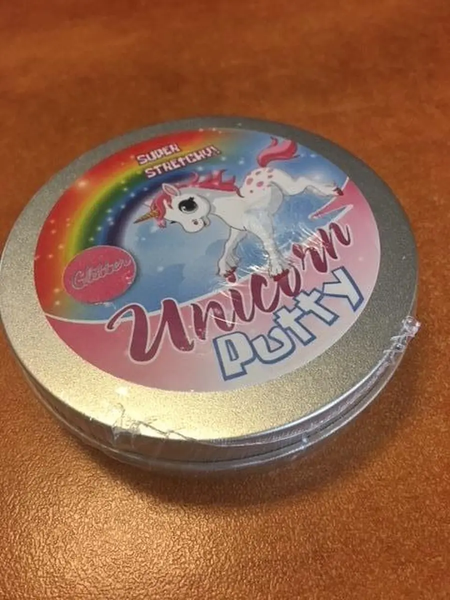 Unicorn Kneeddeeg Putty Glitter Junior 8,5cm Lichtblauw