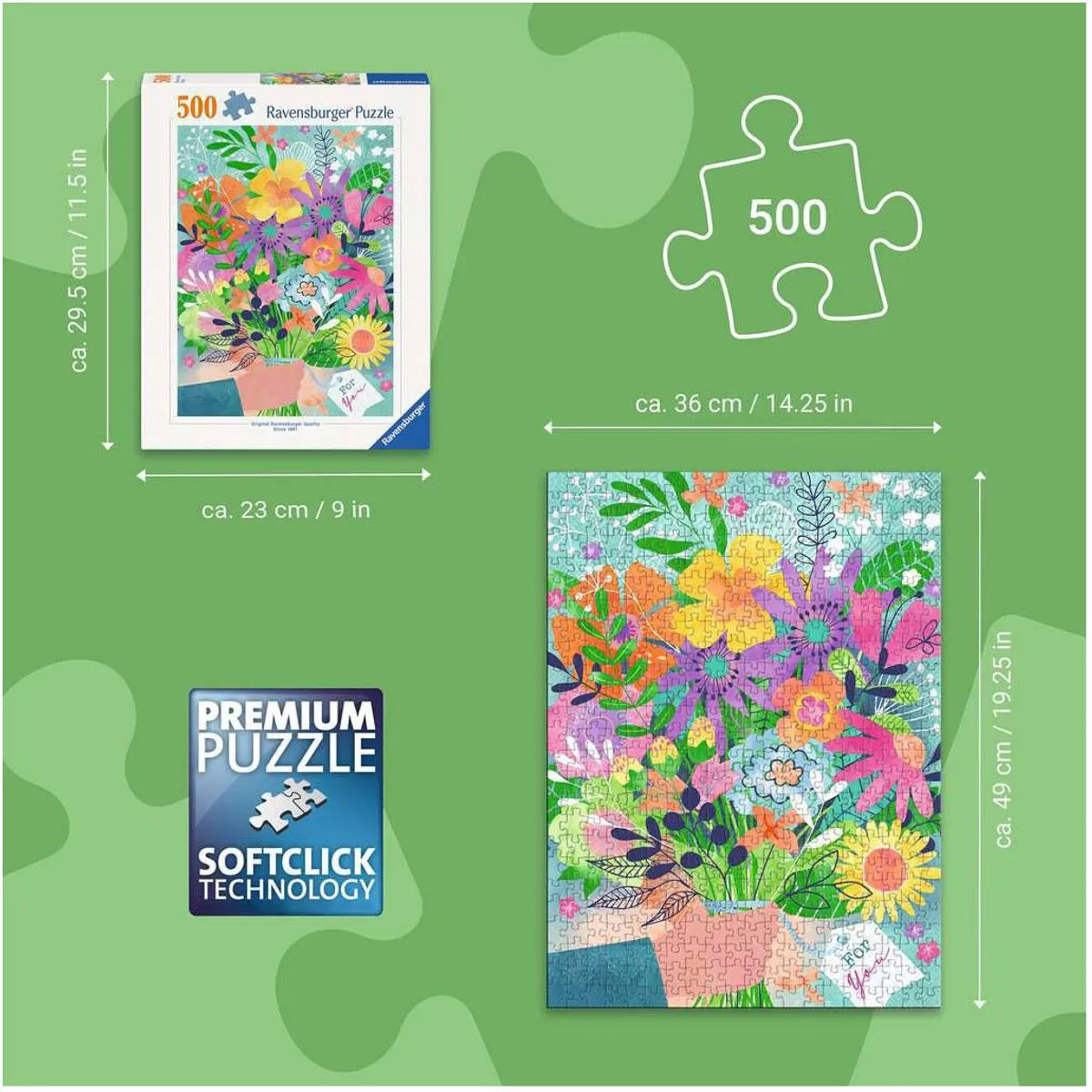 Ravensburger Bloemen voor Jou Legpuzzel 500 Stuks - Meerkleurig