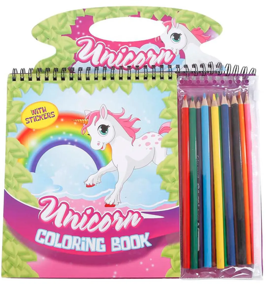 Unicorn Kleurboek met Potloden 21x26cm - 42 Pagina's - Multicolor