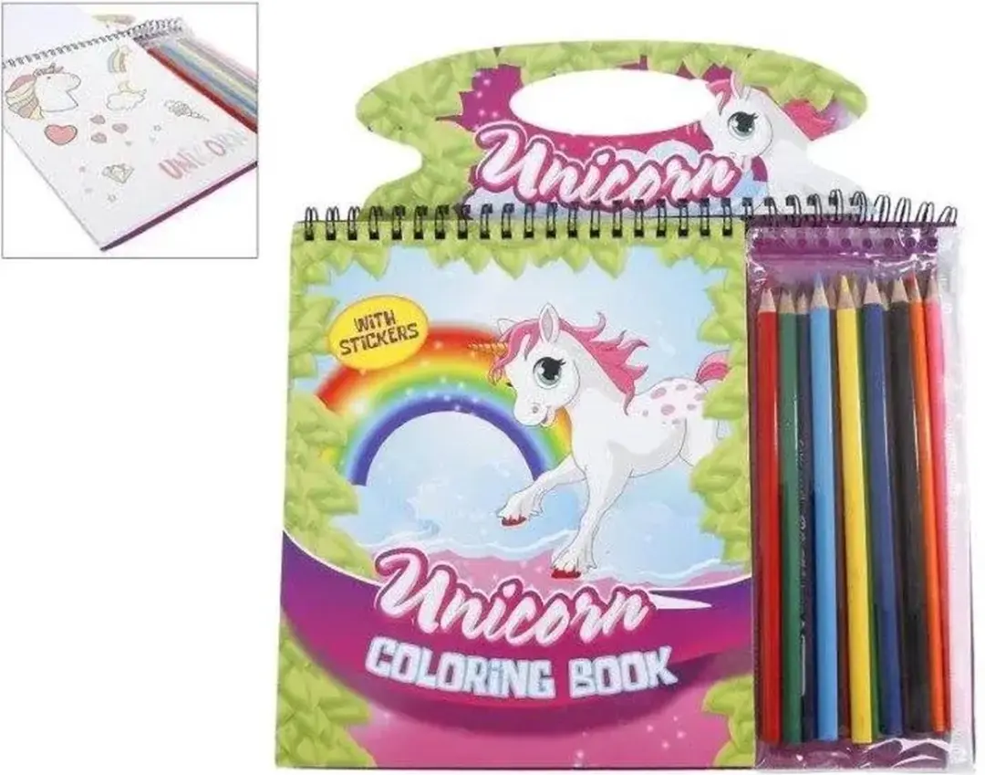Unicorn Kleurboek met Potloden 21x26cm - 42 Pagina's - Multicolor - afbeelding 6 van 6