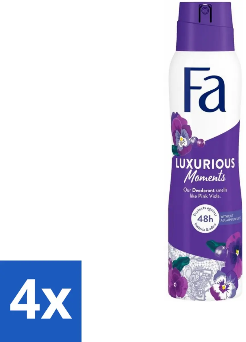 Fa Luxurious Moments Deodorant Spray Roze Viooltjes - 600ml (4x150ml)