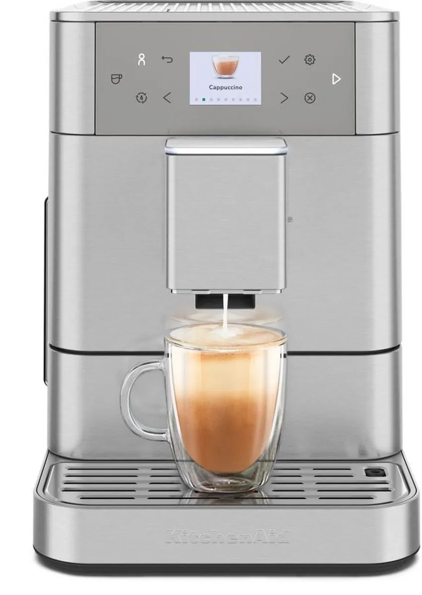 KitchenAid Volautomatische Espressomachine KF6 - koffiemachine met 15 receptopties en automatische melkopschuimer - Roestvrij staal