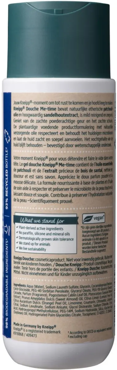 Kneipp Me-Time Douchegel 200ml - Patchouli & Sandelhout