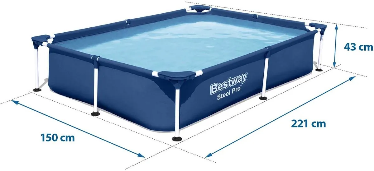 Bestway Steel Pro Zwembad 221x150x43cm - 1200L - Blauw