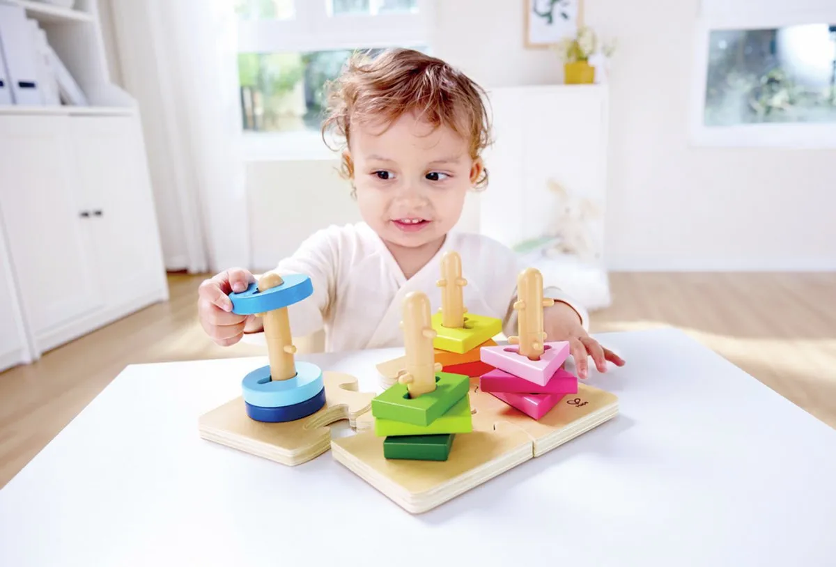 Hape Creatieve Pinnen Puzzel E0411 - 12 Vormen - Veelkleurig