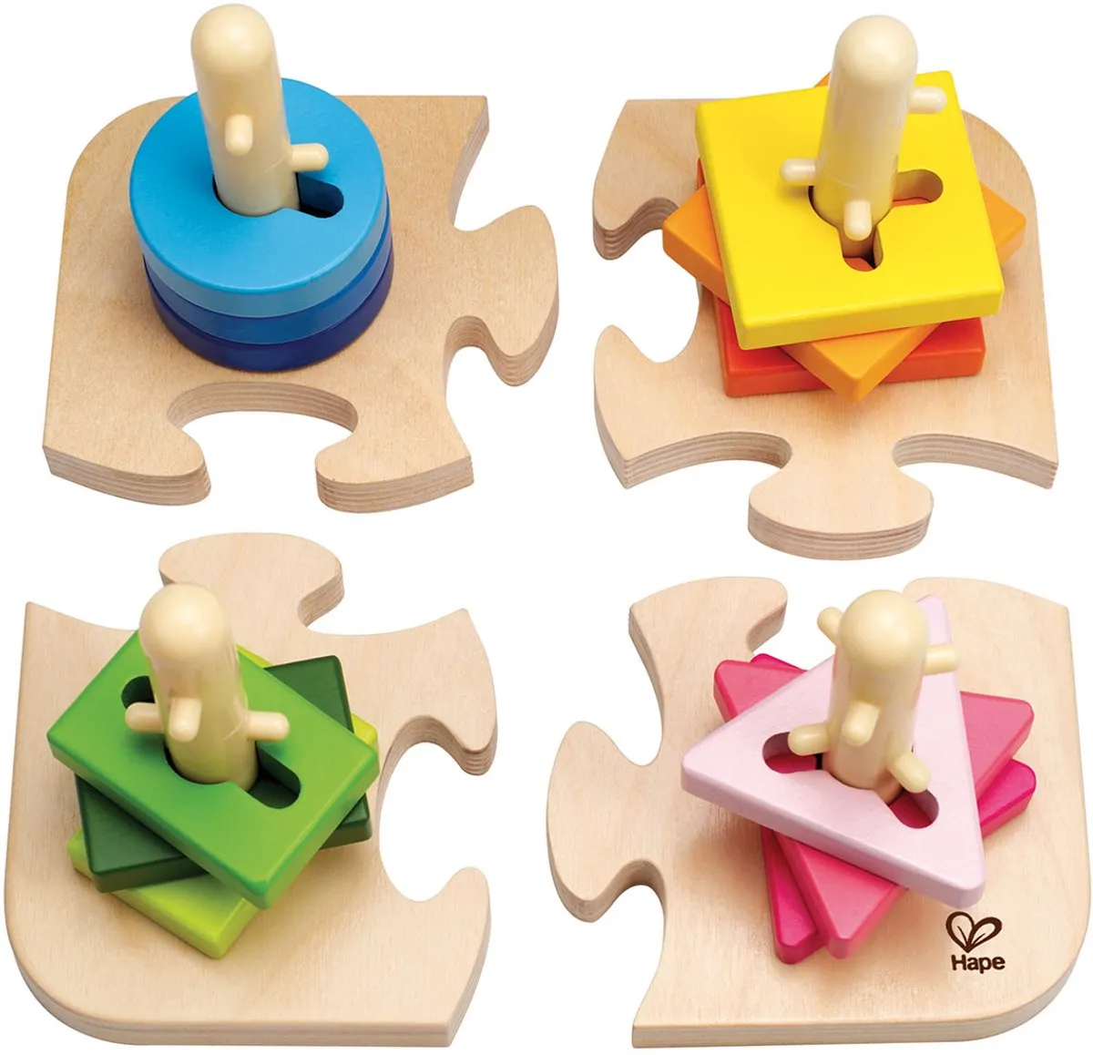 Hape Creatieve Pinnen Puzzel E0411 - 12 Vormen - Veelkleurig