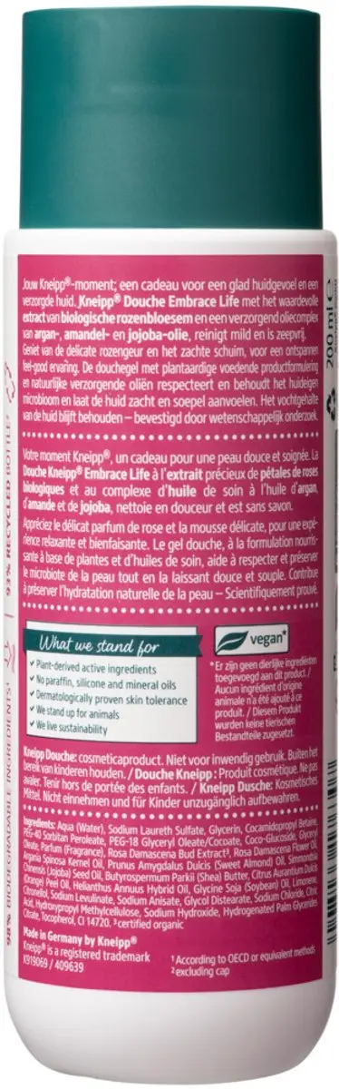 Kneipp Embrace Life Douchegel 200ml - 15 Stuks