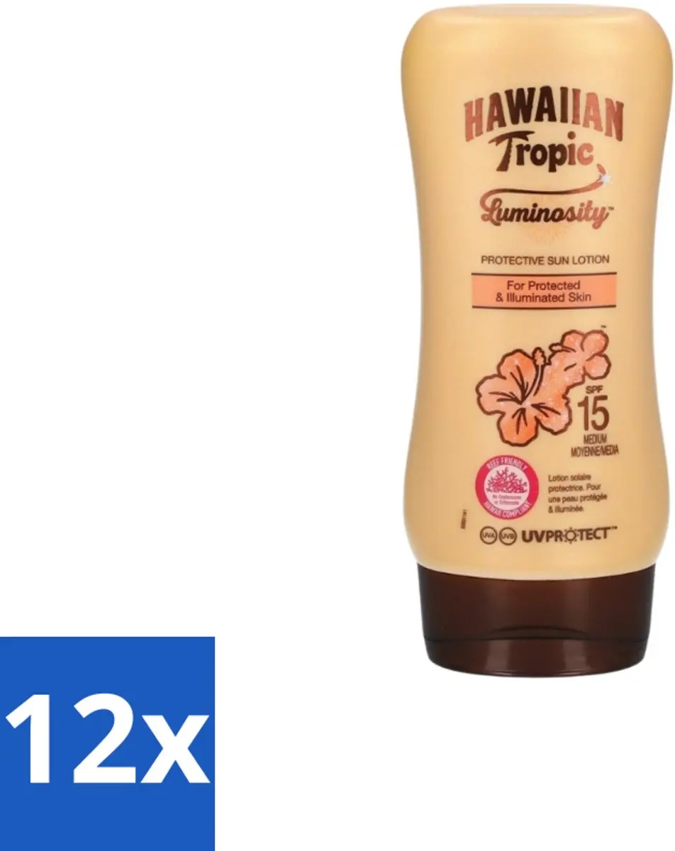 Hawaiian Tropic Luminosity Medium SPF15 Zonnebrandlotion 12x180ml
