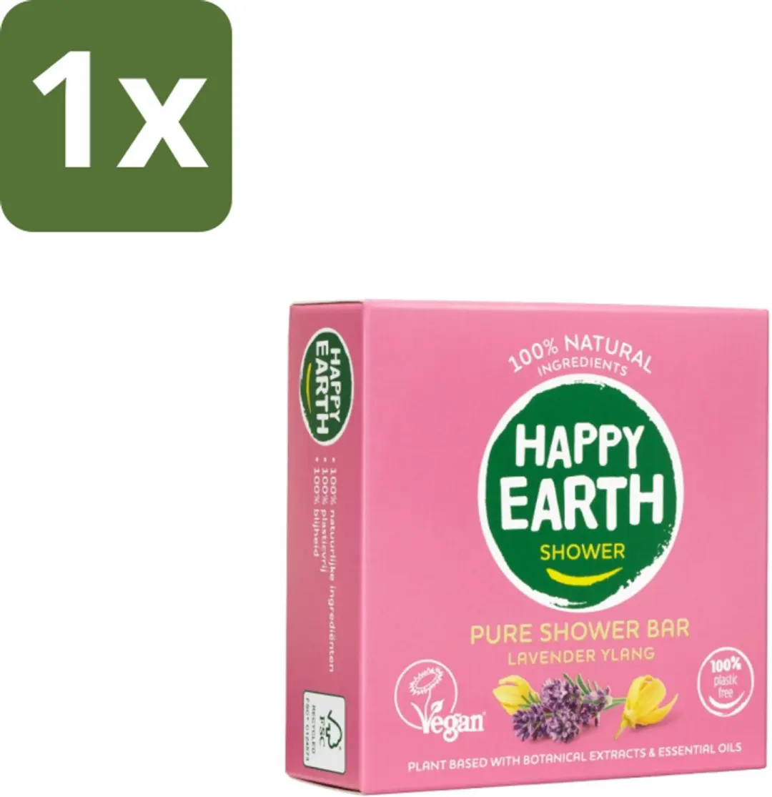 Happy Earth Shower Bar Lavender Ylang 90g