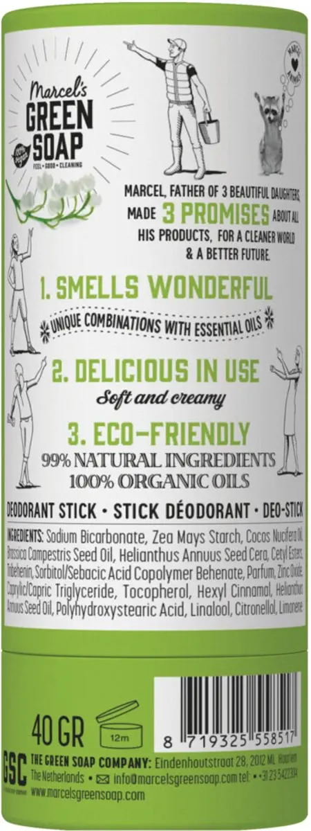 Marcel's Green Soap Deodorant Stick Tonka & Muguet - 2x40g