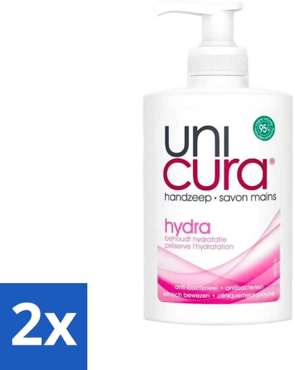 Unicura Vloeibare Handzeep Hydra 250ml - Antibacterieel - 2 Stuks