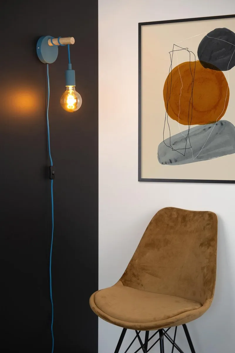 Lucide POLA Wandlamp Kinderkamer - Blauw