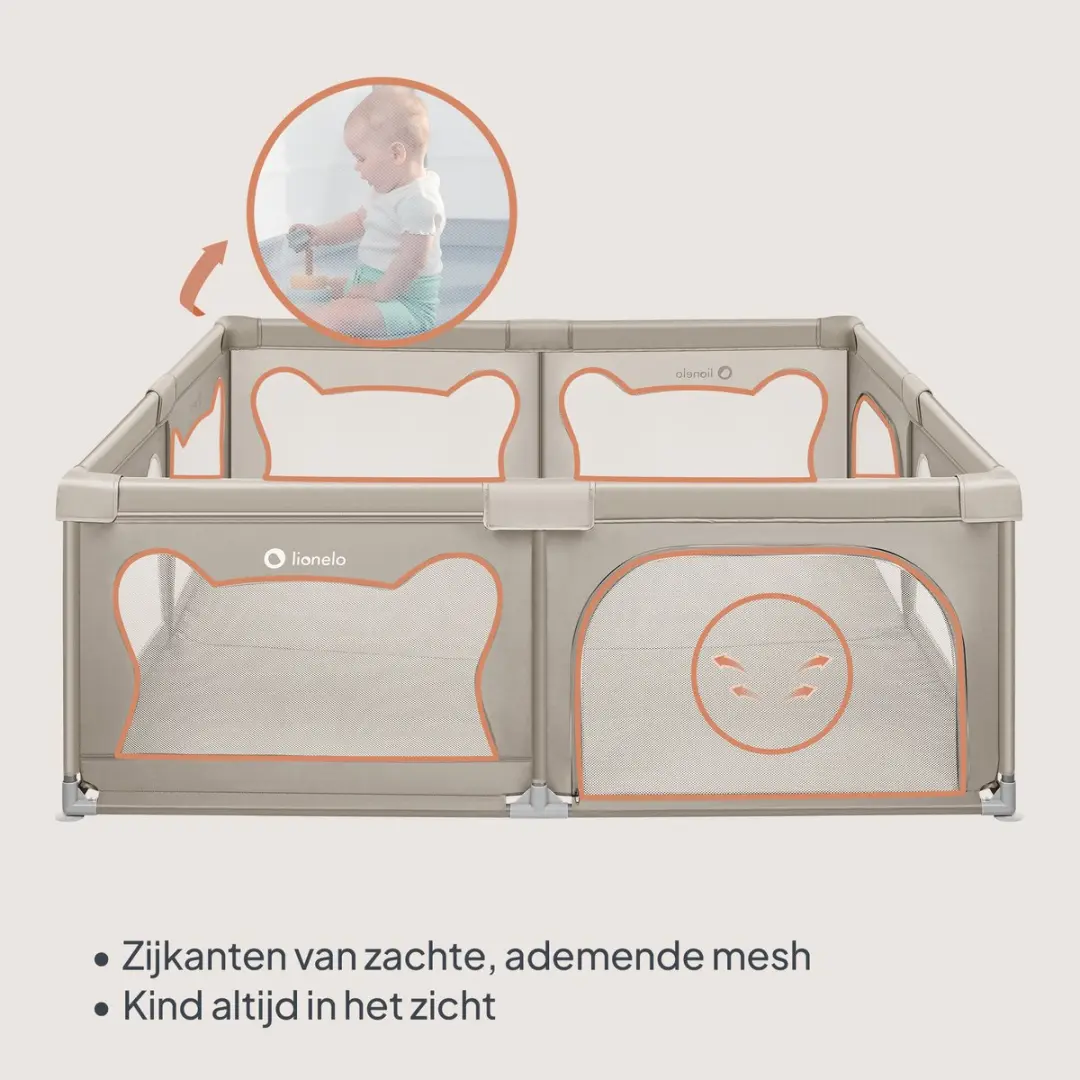 Lionelo Willow Grondbox XL + Foam Speelkleed - Beige