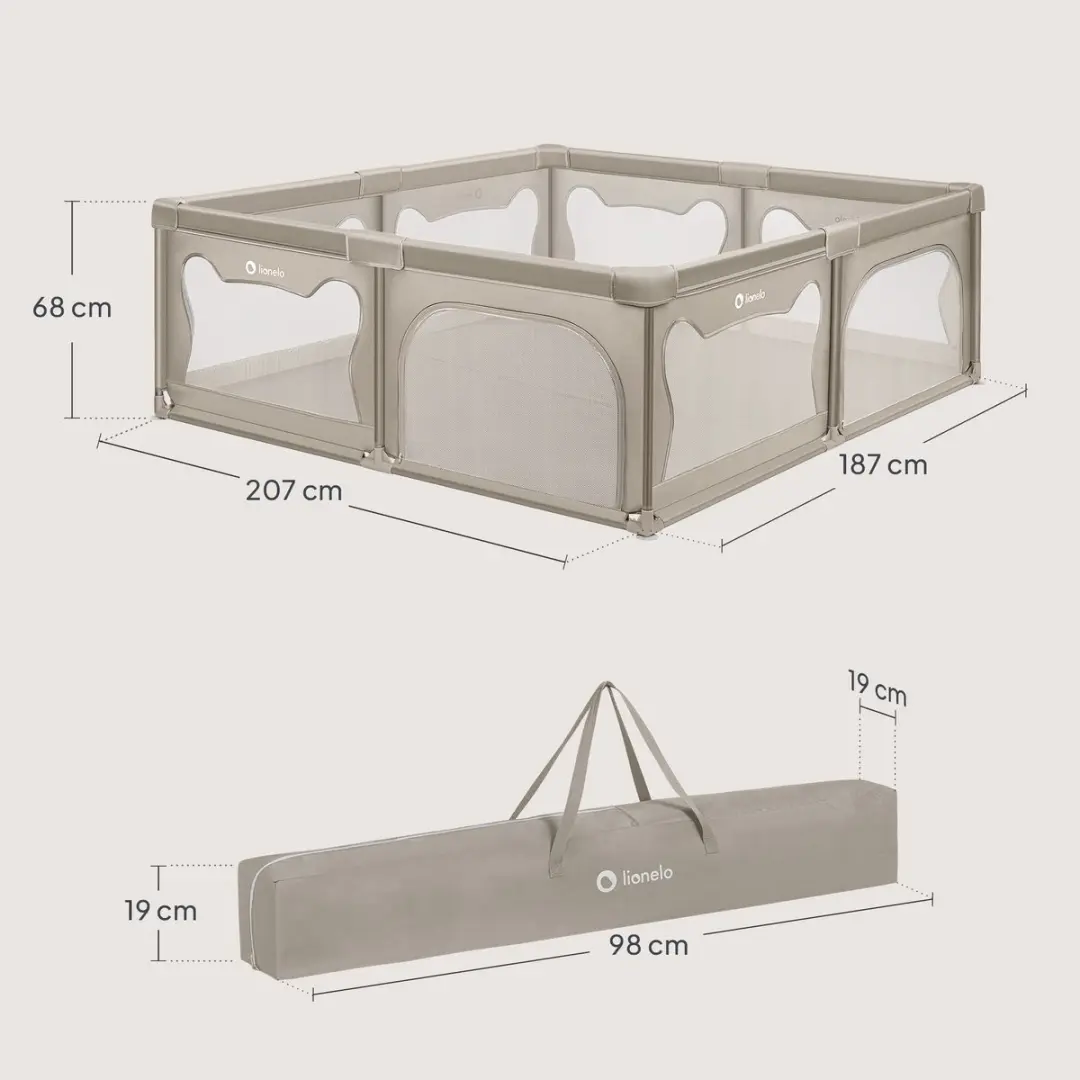 Lionelo Willow Grondbox XL + Foam Speelkleed - Beige