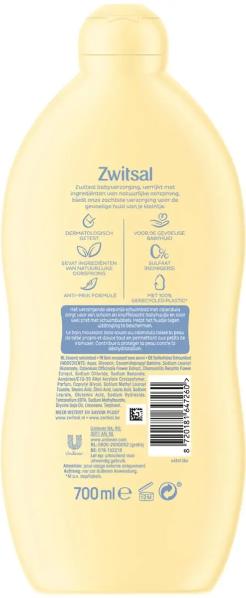 Zwitsal Schuimbad 700ml