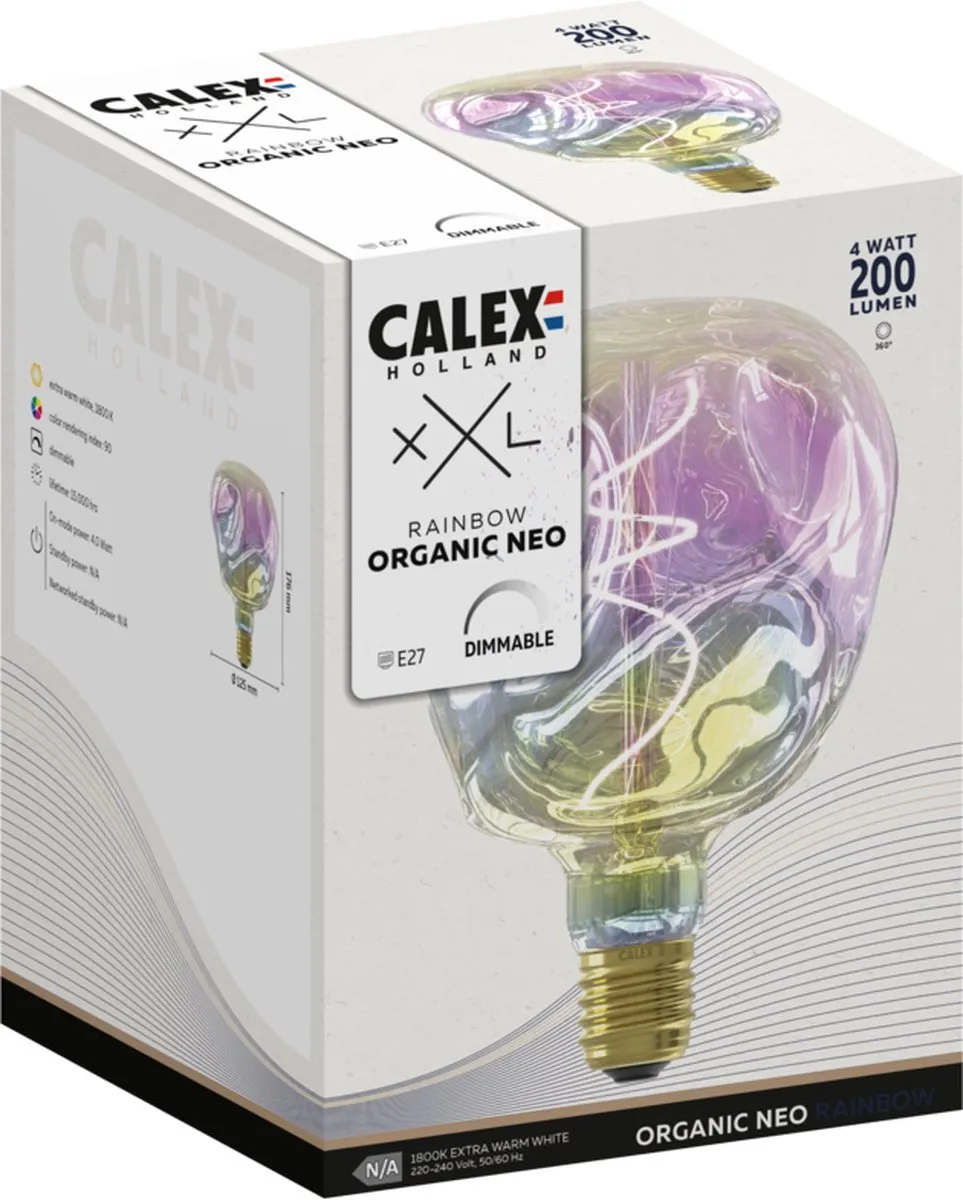 Calex Organic Neo Rainbow E27 LED Lamp 4W - Warm Wit 1800K
