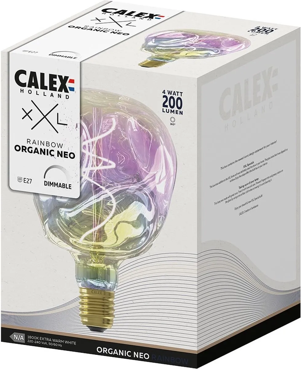 Calex Organic Neo Rainbow E27 LED Lamp 4W - Warm Wit 1800K - afbeelding 6 van 6
