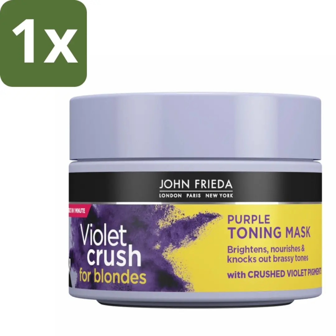 John Frieda Violet Crush Haarmasker 250ml - Neutraliseert gele tonen