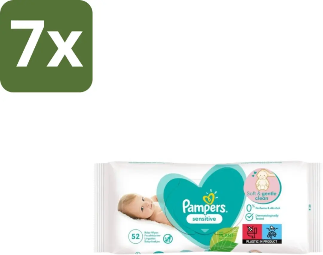 Pampers Babydoekjes Sensitive 52 Stuks