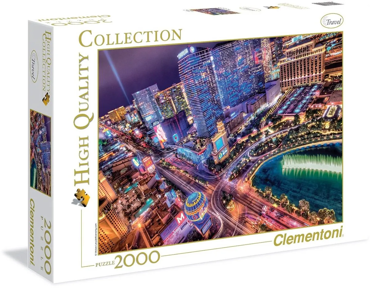 Clementoni Las Vegas Puzzel 2000 Stuks - Multi Kleur - afbeelding 4 van 6