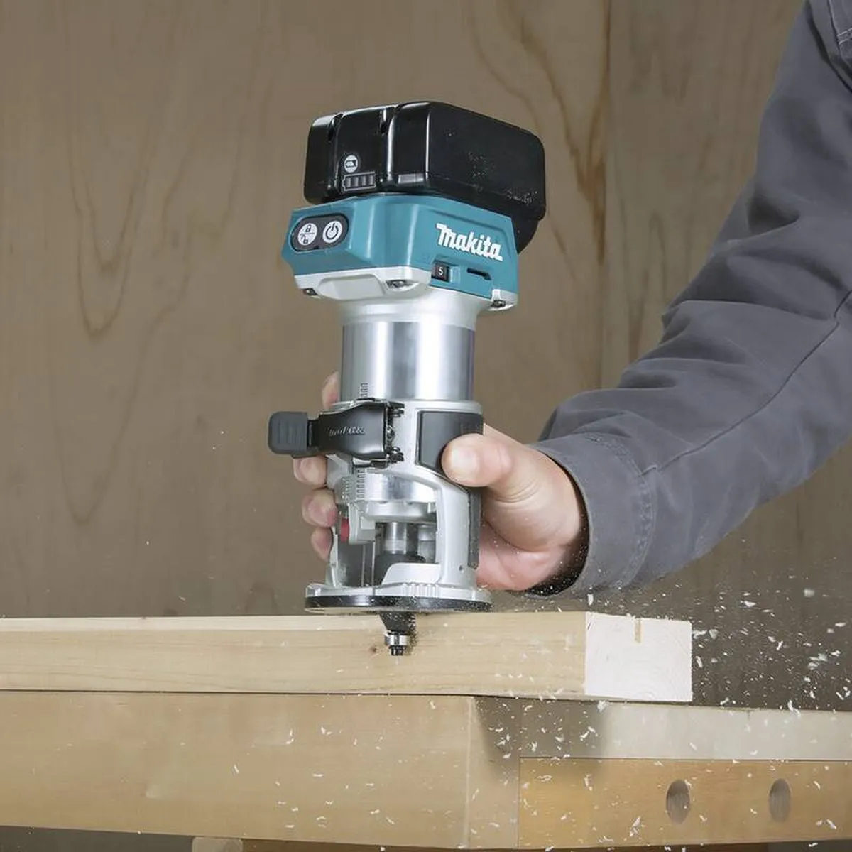 Makita DRT50Z Kantenfrees 18V - Zwart - afbeelding 6 van 6