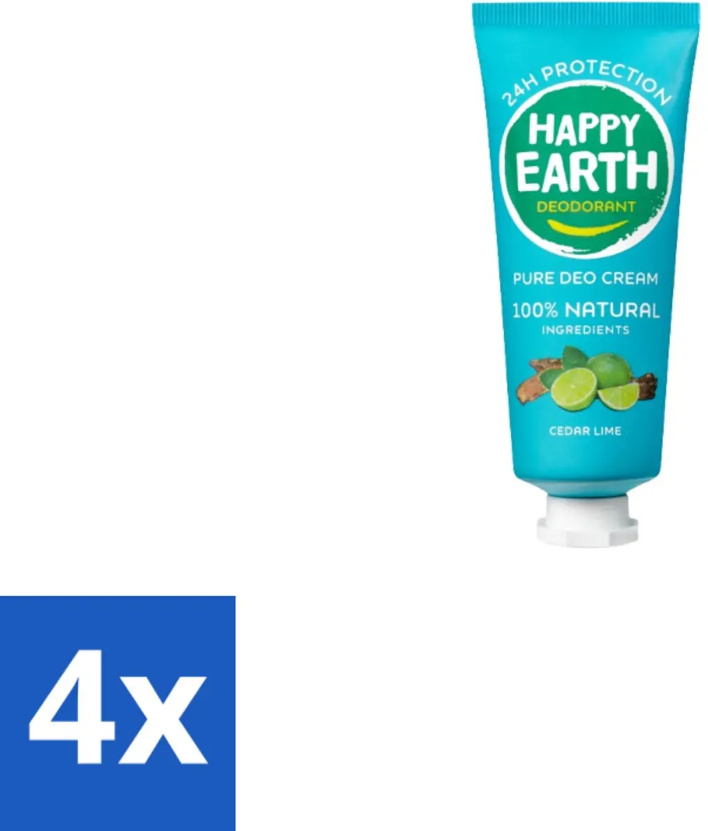Happy Earth Deodorant Cream Cedar Lime 40ml