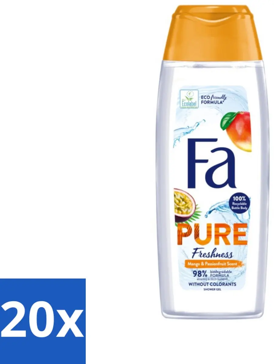 Fa Pure Freshness Douchegel Mango & Passievrucht 250ml - 20 Stuks