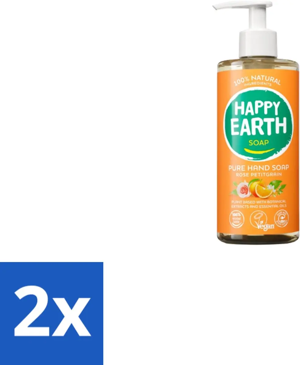 Happy Earth Handzeep Rose Petitgrain 300ml