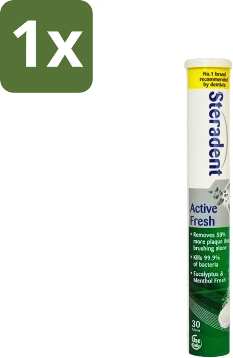 Steradent Active Fresh Reinigingstabletten 30 Stuks