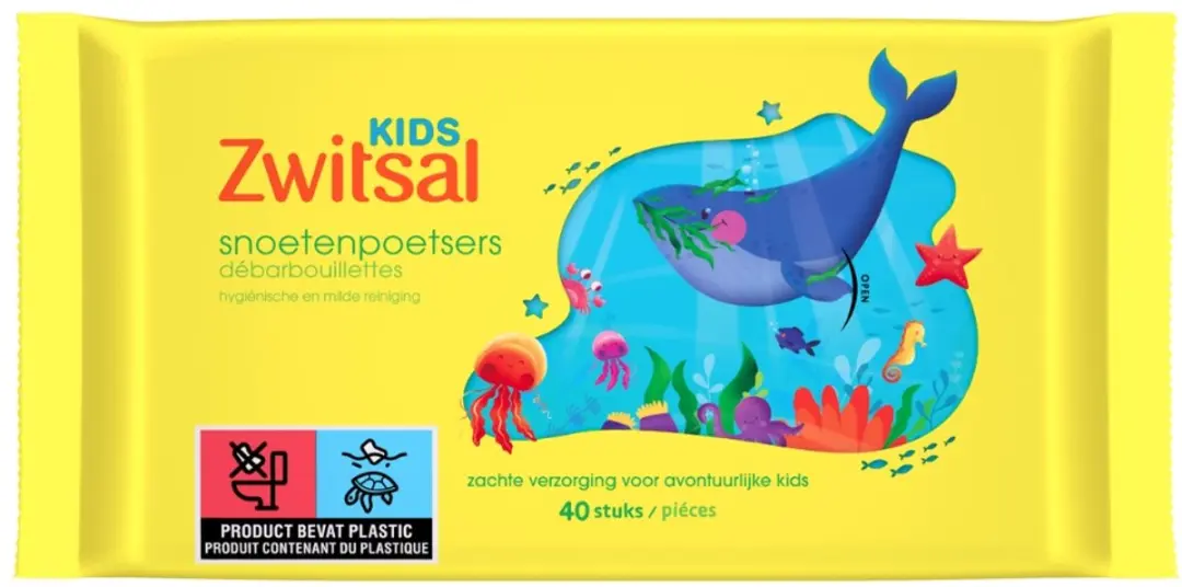 Zwitsal Kids Snoetenpoetsers 80 Stuks (2x40) - Babyhuid