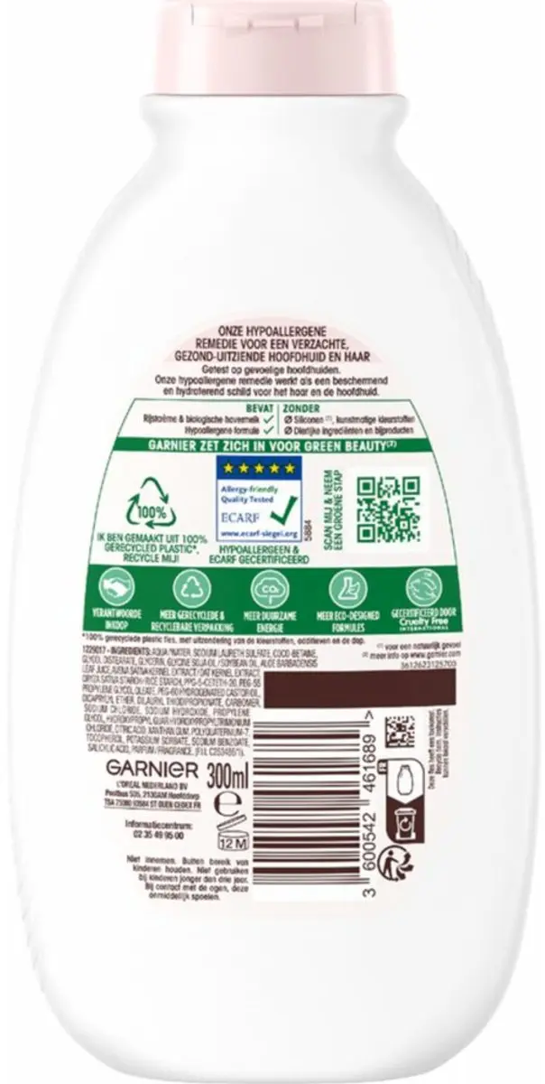 Garnier Loving Blends Milde Haver Shampoo 300ml - 25 Stuks