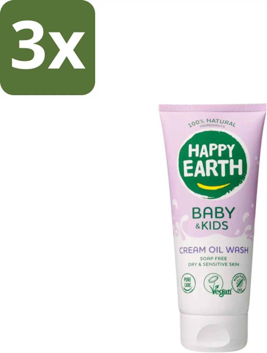 Happy Earth Cream Oil Wash Babyolie 200ml