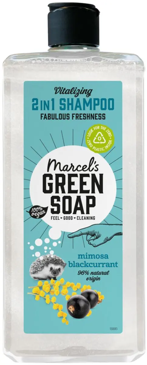 Marcel's Green Soap Shampoo & Conditioner 2-in-1 Mimosa & Black Currant - 300ml - 10 Stuks